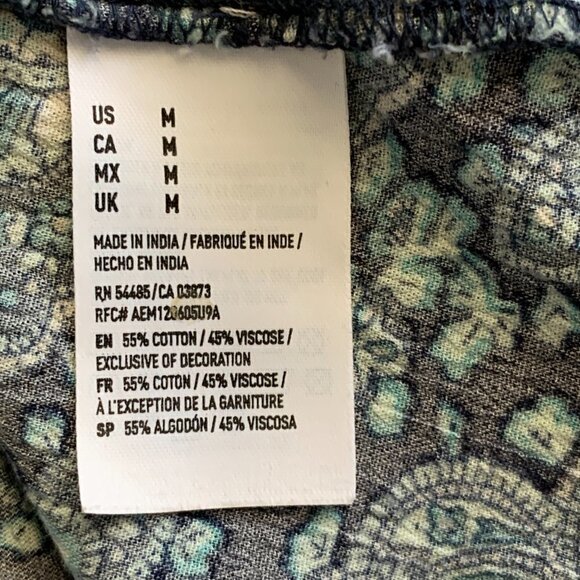 American Eagle Outfitters Shift Dress BOHO Peasant Long Sleeve Sz M #16G - Picture 8 of 9